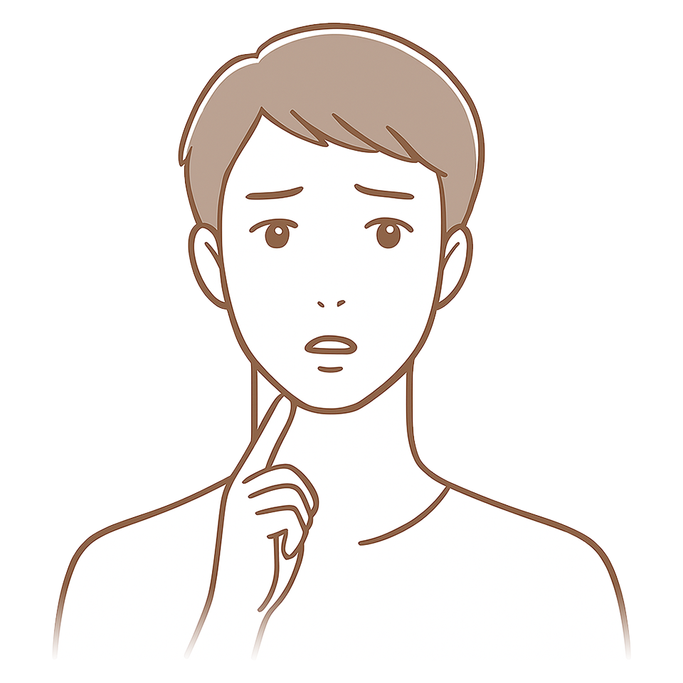 困っている男性のイラスト